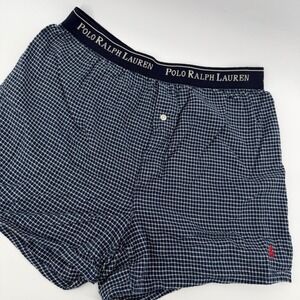 Polo Ralph Lauren Mens Boxer Briefs Plaid Navy Red Pony Logo Size Medium